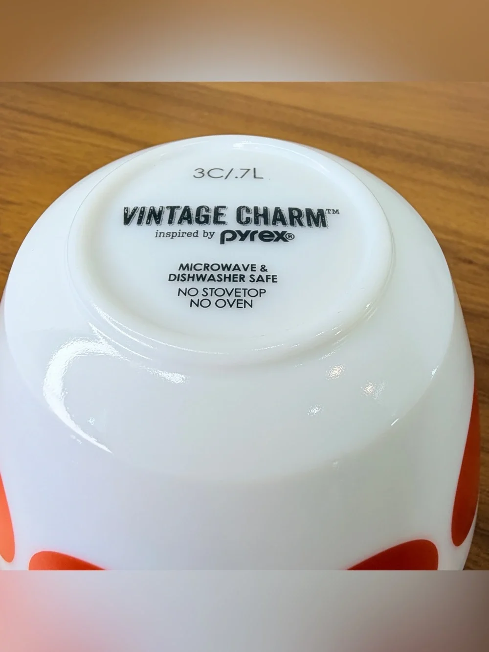 Small Vintage Charm Inspired By Pyrex Red Polka Dot Nesting Mixing Bowl 3C/.7L